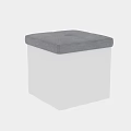 Gray Cushioned White Storage Ottoman Bench With Comfortable Seating And Storage Space