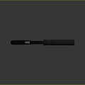 Black Metal Pistol With Silencer And Wooden Grip On Gray Background