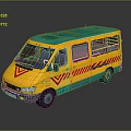 minibus minivan driverless bus school bus van box car 3d model