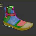 Gray And White High Top Sports Shoes With Modern Design Reflective Mesh And N Logo