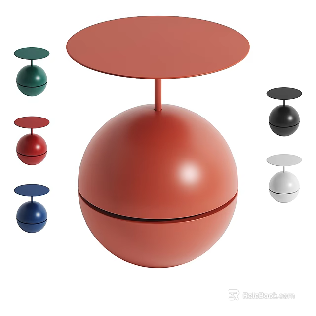 Spherical Design Coffee Table With Round Top And Multiple Color Options 3d model