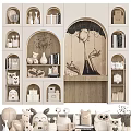 Modern Wooden Wardrobe Interior Design With Open Shelves Books And Figurines