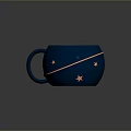 Blue Decorative Cup With Gold Stars And Gold Rim For Everyday Use
