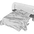 White Quilted Headboard Double Bed With Bedside Lamps Gray Bedding And Wooden Floor