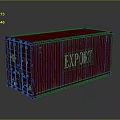 Red Export Container Building Design With Industrial Architecture And Rustic Exterior 3d model