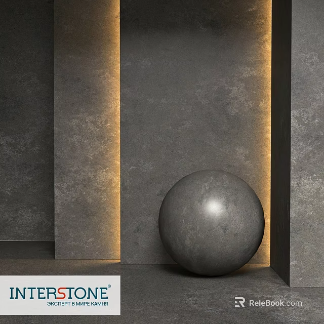 Decorative Sphere Component In Modern Interior With Gray Walls And Recessed Lighting 3d model 