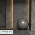 Decorative Sphere Component In Modern Interior With Gray Walls And Recessed Lighting