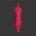 Pink Qilin Mythical Character 3D Model With Ornate Design And Vibrant Color