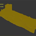 Ancient Ruins Model With Stone Tower Ruined Walls And Overgrown Grass