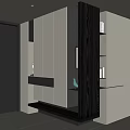 Modern Shoe Cabinet With Sleek Design Storage And Decorative Lighting Elements 3d model