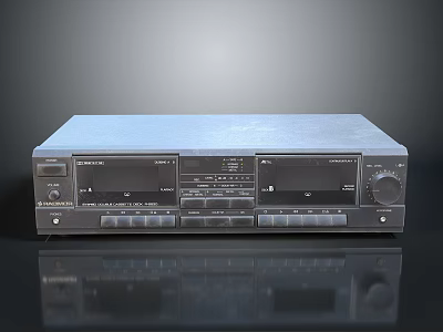 Silver Black Vintage Computer Tape Drive Featuring Multiple Buttons Knobs And Smooth Reflective Surface 3d model