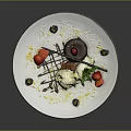 Delicious Chocolate Dessert With Vanilla Ice Cream Fresh Strawberries And Mint Leaf
