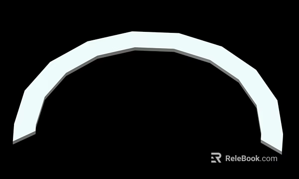 Simple White Arc Structure On Black Background With Smooth Curved Design 3d model 