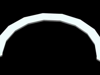 Simple White Arc Structure On Black Background With Smooth Curved Design 3d model