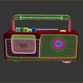 Vintage Electronic Radio With Classic Handle And Control Panel Retro Design Speaker Grill Appliance
