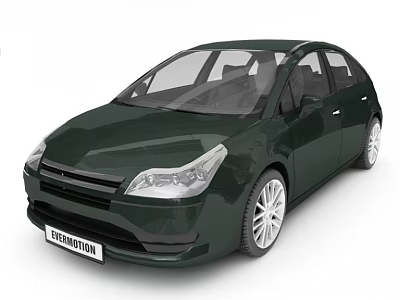 Dark Green Sedan Car With Sleek Design And Silver Alloy Wheels 3d model
