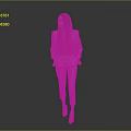 Game Movie Female Character In Gray Blazer Pink Top And High Heels Standing Pose