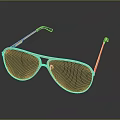 Golden Sunglasses With Stylish Design Dark Lenses And Black Temple Arms