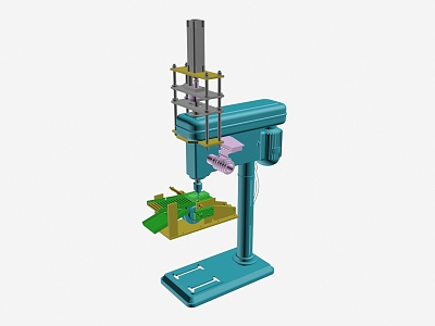 modern drilling machine semi-automatic drilling machine 3d model