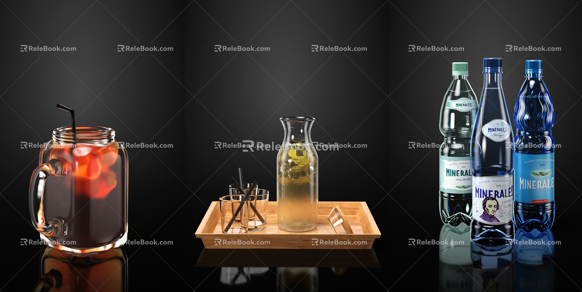 Modern Drinks 3d model