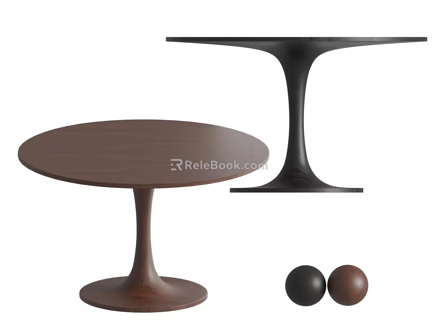 Table Solid Wood Dining Table Round Table 3d model