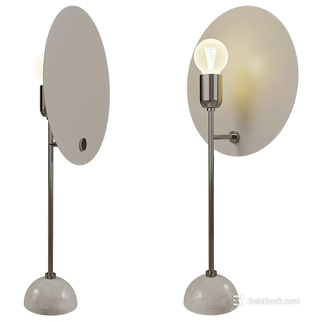Modern Minimalist Wall Lamp Fixture With Sleek Metal Frame And Round Shade For Interior Lighting 3d model 
