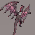 Mythical Flying Dragon With Large Wings Red Black Scales And Detailed 3D Design