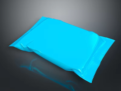 Blue Plastic Food Package For Snacks With Sealed Design And Freshness 3d model