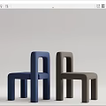 Stylish Leisure Chairs in Blue Gray White and Brown with Modern Minimalist Design