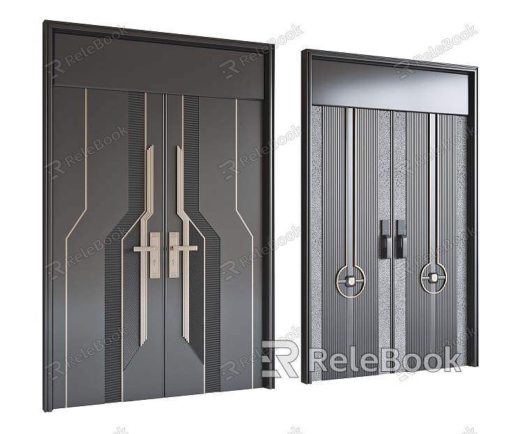 Modern patio door security door double door model