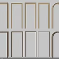 Various Shaped Door Frames in Light and Dark Colors Arranged on White Background 3d model