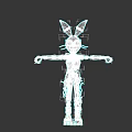 Game And Movie Robot Rabbit Character With Pink Ears Blue Eyes And Mechanical Body
