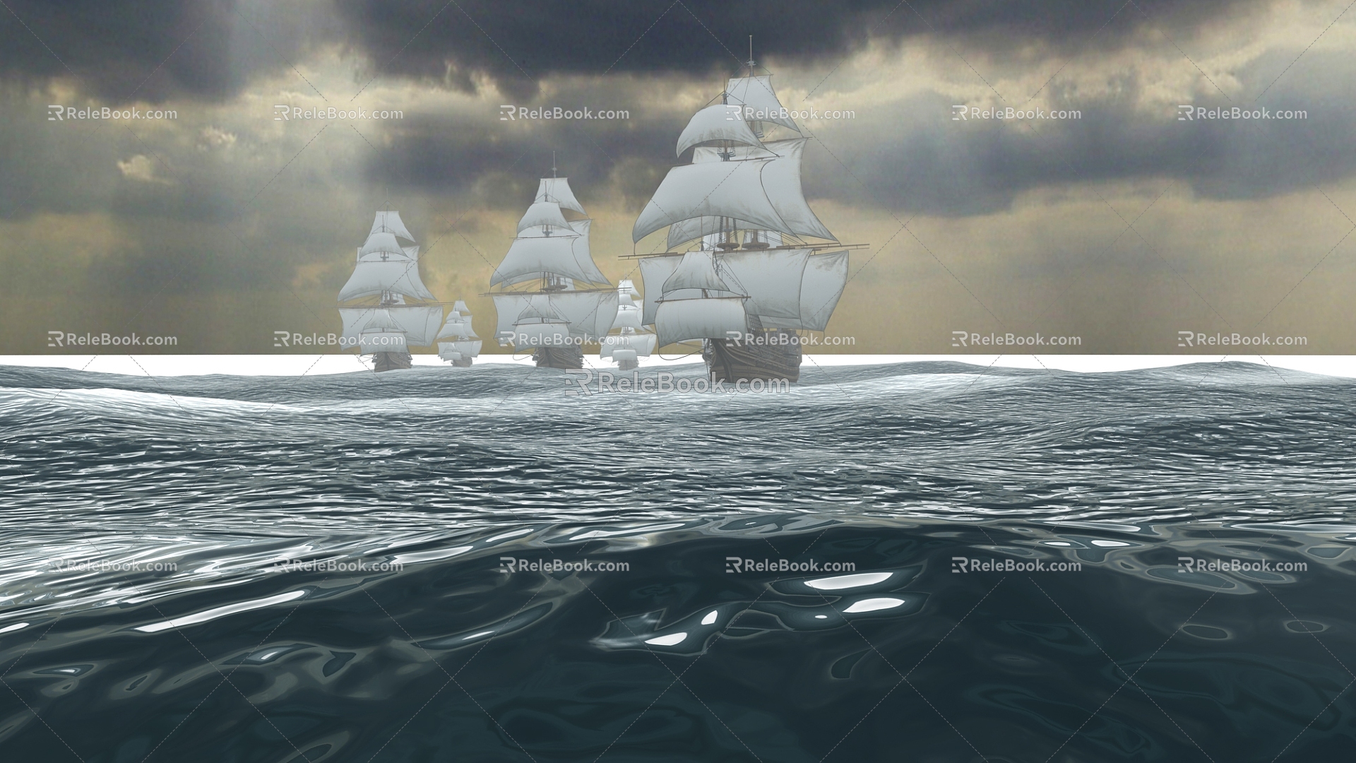 Sailing Sailing Sea Fleet Sea 3d model