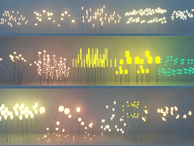 Outdoor Lights With Various Designs Different Shapes And Multiple Colors Layered 3d model