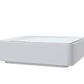 Modern White Coffee Table with Sleek Design and Clean Rectangular Shape 3d model