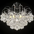 Elegant Crystal Chandelier With Sparkling Glass Beads And Metal Frame Design