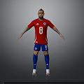Man With Mohawk Hairstyle In Red Soccer Jersey Number 8 Blue Shorts And Tattoos