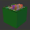 Cartoon Building Cartoon Unit Aerial View of the City Aerial View of the City 3d model
