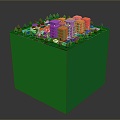 Cartoon Building Cartoon Cartoon Unit Aerial View of the City Aerial View of the City 3d model