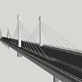 Various Bridge Structural Designs With Cable Stayed And Arch Features 3d model