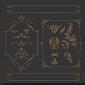 Detailed Ornamental Carved Designs With Floral Motifs Leaf Shapes Crown Elements And Decorative Frames