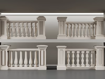 Elegant Classic Balustrade Designs With Intricate Railings And Columns For Architectural Decoration 3d model