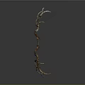 Traditional Decorative Bow Weapon With Curved Wooden Structure And Colorful Carved Accents