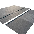 Outdoor Brick Paved Pathway With Concrete Curb And Interlocking Pattern Design