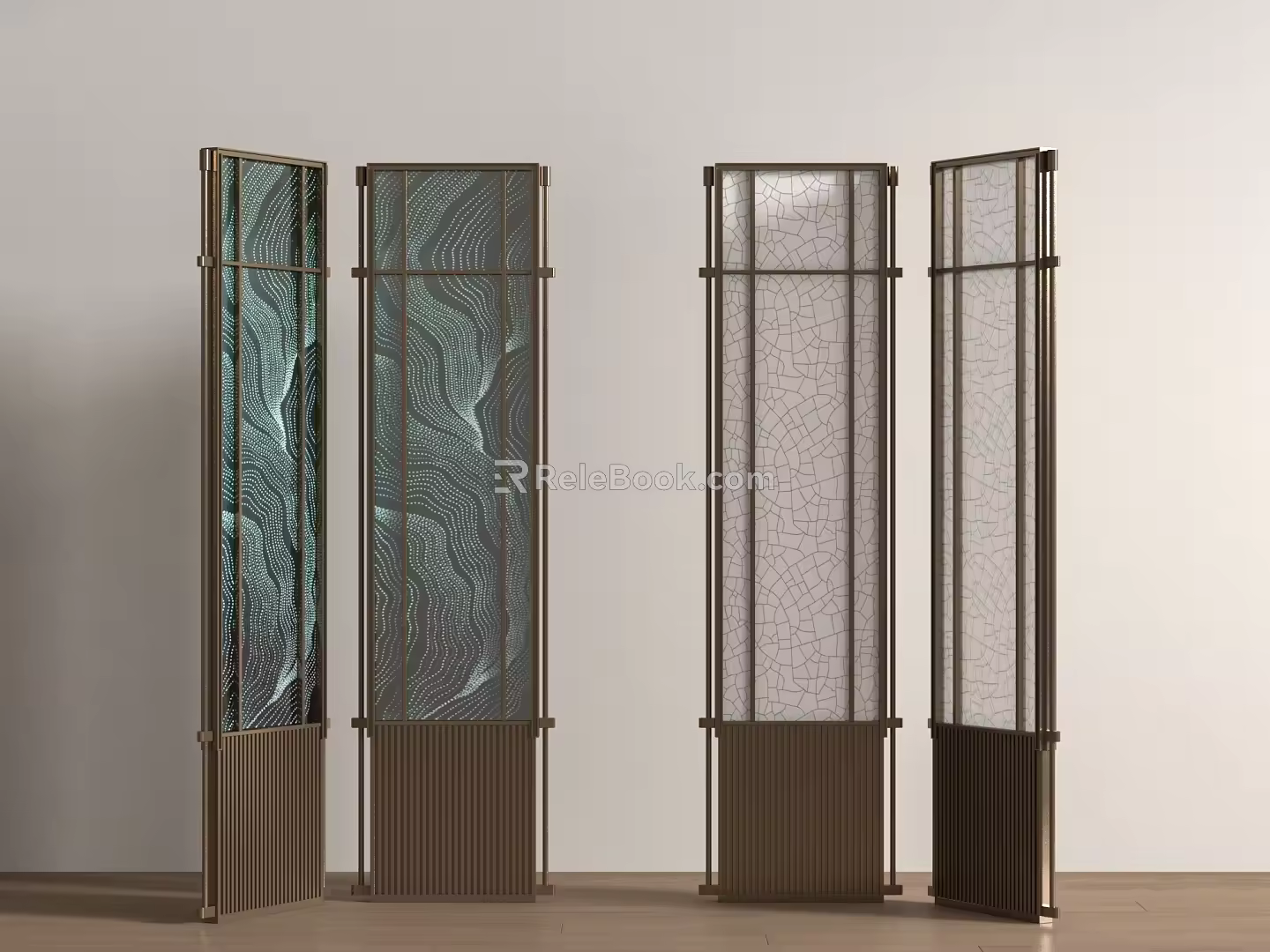 Modern Screen Partition Screen Metal Screen Glass Screen 3d model