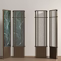 Modern Screen Partition Screen Metal Screen Glass Screen 3d model