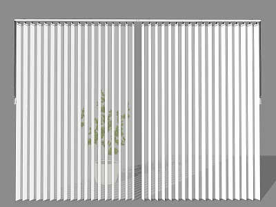 White Venetian Blinds For Indoor Window With Green Plant In Home Interior 3d model