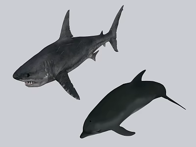 Modern shark dolphin shark 3d model