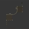 Stone Bridge Components Featuring Carved Railings Stairs Arched Body And Small Plant