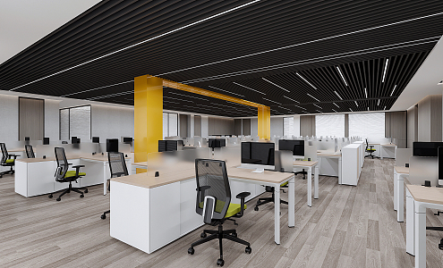 Modern public office area 3d model